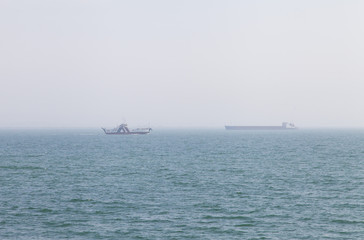 View of the sea from the ship