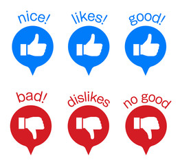 イラスト素材｜グッド・バッドサインのアイコン