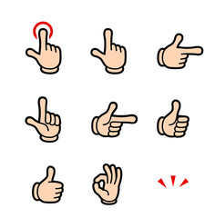 イラスト素材｜手の漫画風アイコン