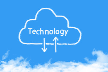 concept cloud Technology shape on blue sky
