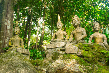Statues at secret garden on the Koh Samui Island in Thailand