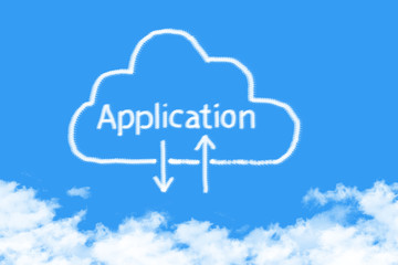 concept cloud Application shape on blue sky