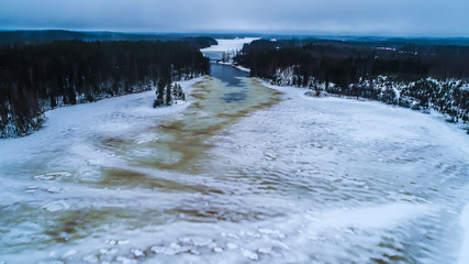 winter landscape trees snow clearing photos from a height