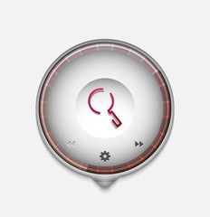 Search magnifyier web button, magnify icon. Modern magnifying glass sign, web site design or mobile app