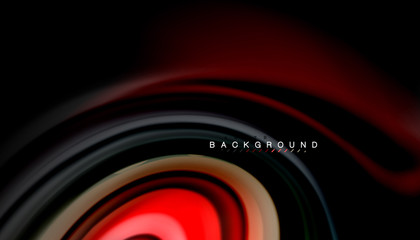 Abstract wave lines fluid rainbow style color stripes on black background