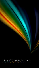 Fluid mixing colors, vector wave abstract background