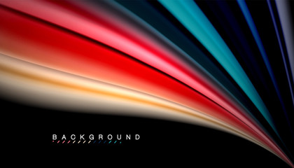 Fluid mixing colors, vector wave abstract background