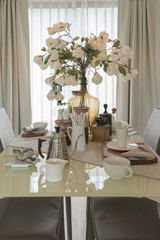 table set on dining table
