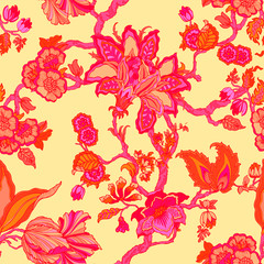Seamless pattern with floral ornament