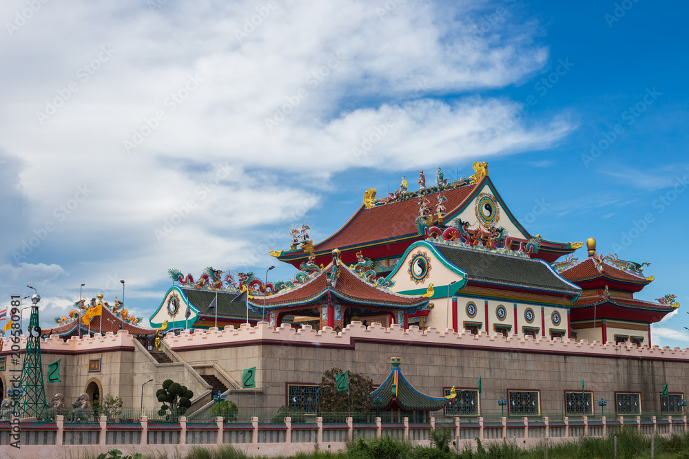 Wall mural wat,tempel,viharnra sien in chonburi,thailand. date: 5/2/2018