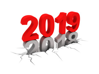     New Year 2019 - 3D Rendered Image 