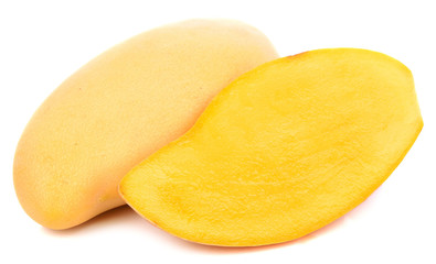 Mango fruit isolated on white background.