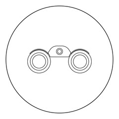 Binoculars  icon black color in circle or round