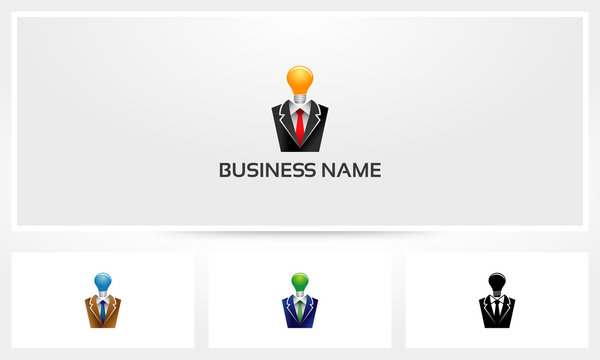 Think Idea Suit Businessman Logo