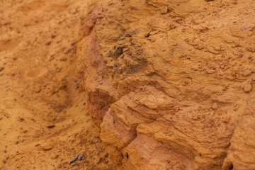 wall of a sandy ravine. background