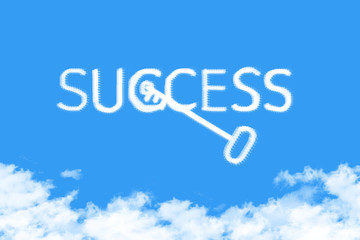 key to success shape clouds , business concept on blue sky