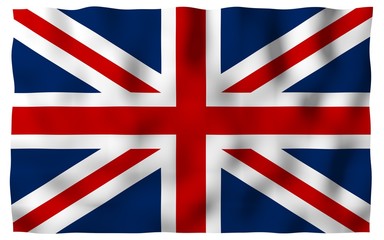 Waving flag of the Great Britain. British flag. United Kingdom of Great Britain and Northern Ireland. State symbol of the UK