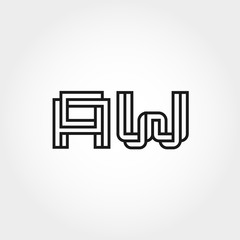 Initial Letter AW Logo Design