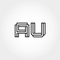 Initial Letter AU Logo Design