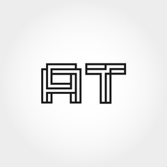 Initial Letter AT Logo Design