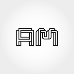 Initial Letter AM Logo Design