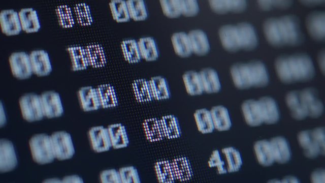 Cracking Passwords Concept Video. Running Algorithm Numbers on the Computer Screen.