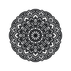 Round Mandala Yoga Ornamental Vector Illustration