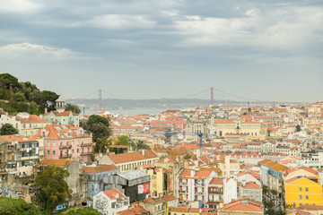 Fototapeta na wymiar Beautiful view on city if Lisbon