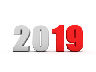      New Year 2019 - 3D Rendered Image 