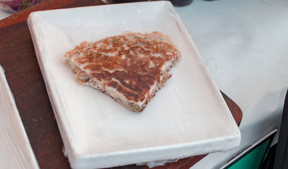 Packaged slice of omelette