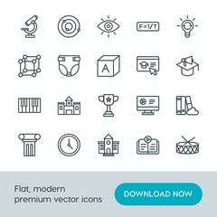 Modern Simple Set of science, education, kids and toys Vector outline Icons. Contains such Icons as  minute,  clock, science,  laboratory and more on white background. Fully Editable. Pixel Perfect.