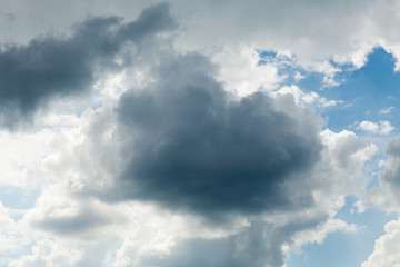 Dark gres storm rainy cloud. Dramatic heaven, fluffy cloud. Weather, cumulus.