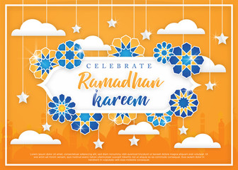 ramadan kareem background with arabic ornaments