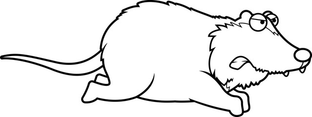 Angry Cartoon Opossum