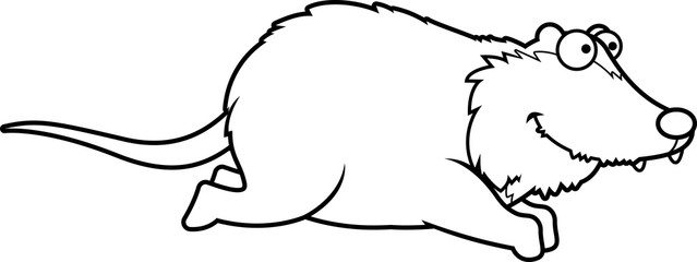 Cartoon Opossum Running