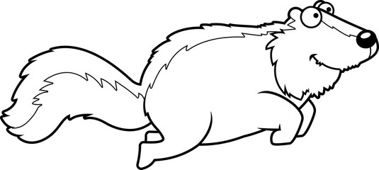 Cartoon Skunk Jumping