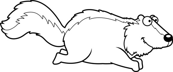 Cartoon Skunk Running
