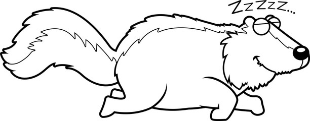 Cartoon Skunk Sleeping