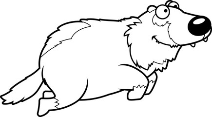 Cartoon Wolverine Jumping