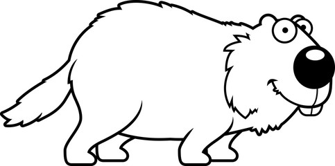 Cartoon Woodchuck Smiling