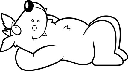 Cartoon Wolf Resting
