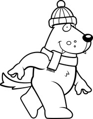 Cartoon Wolf Winter