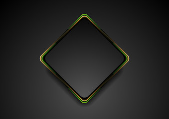 Black square with color glowing effect background