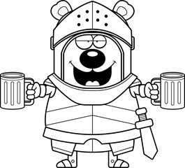 Drunk Cartoon Bear Knight
