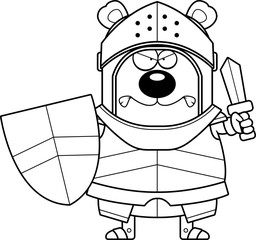 Angry Cartoon Bear Knight