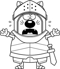 Scared Cartoon Cat Knight