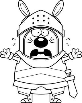 recommend clip art: Scared Cartoon Rabbit Knight