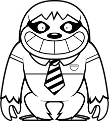 Obraz premium Cartoon Sloth Tie