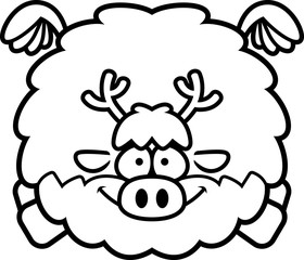 Flying Cartoon Reindeer