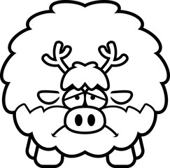 Sad Cartoon Reindeer